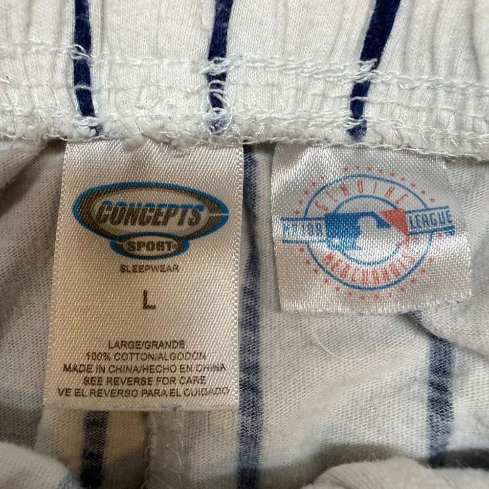 NY Yankees‎ White Navy Pinstripe Lounge Pants Women Large MLB Athleisure Jogger